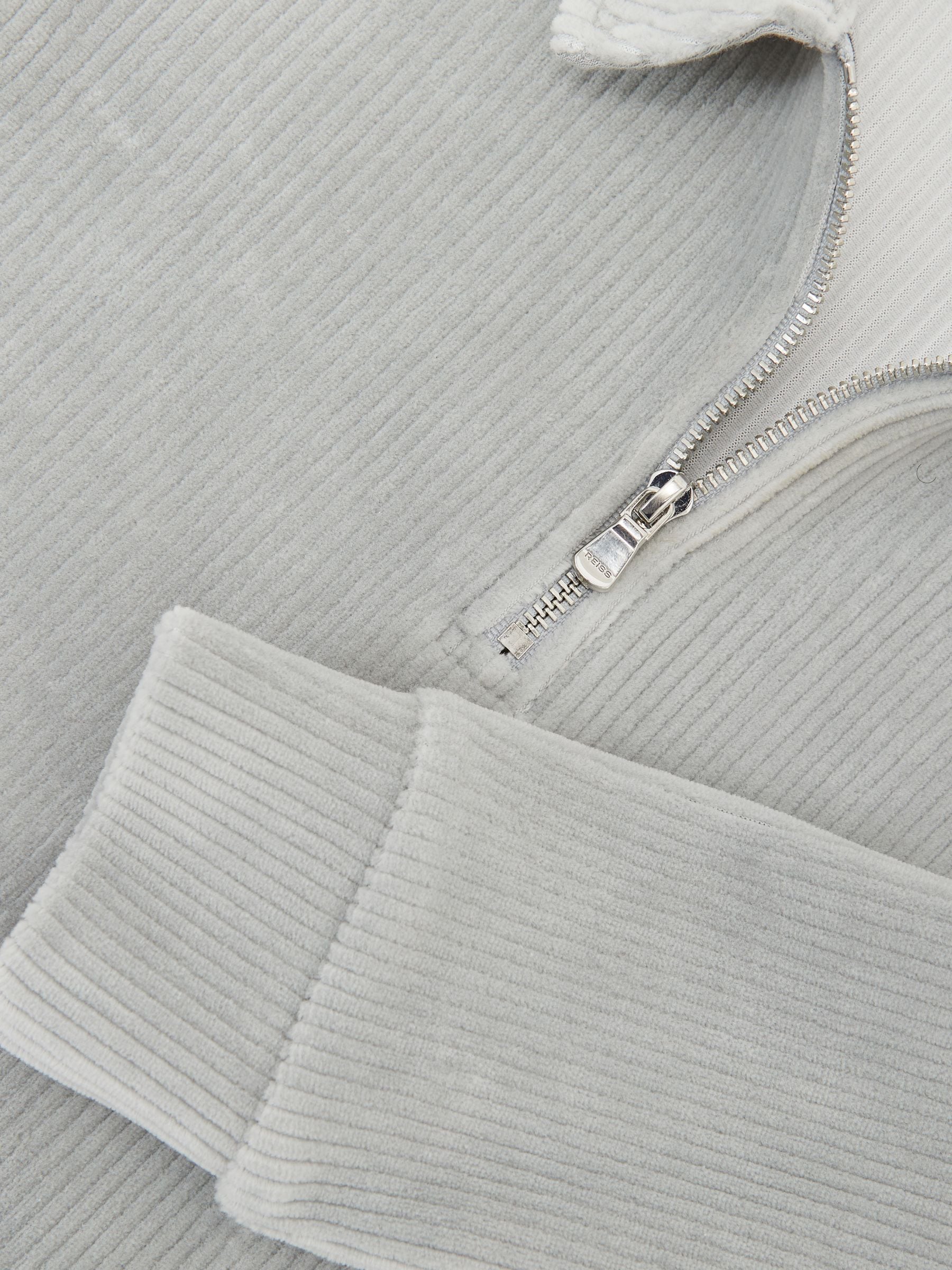 Dsiney Kidz - Reiss Soft Grey Bert 3-9 yrs Corduroy Half-Zip Polo Shirt image 4