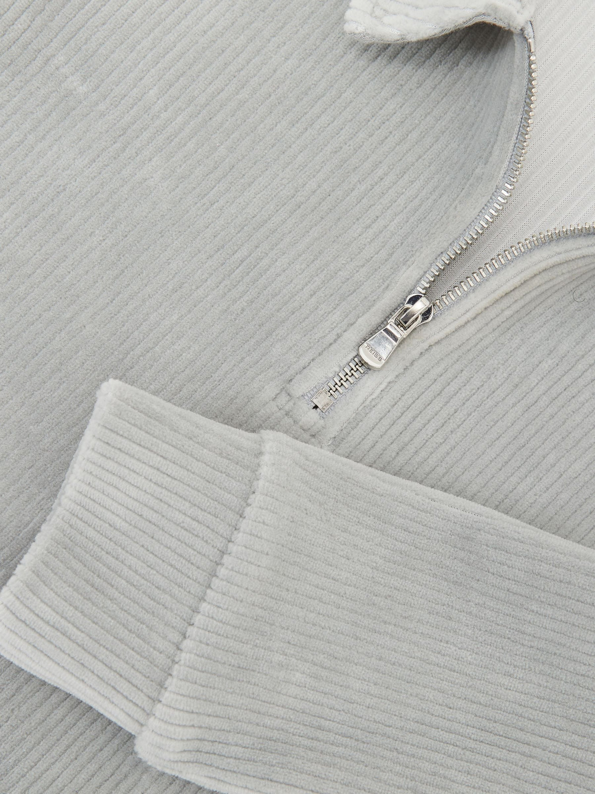 Dsiney Kidz - Reiss Soft Grey Bert 3-9 yrs Corduroy Half-Zip Polo Shirt image 4