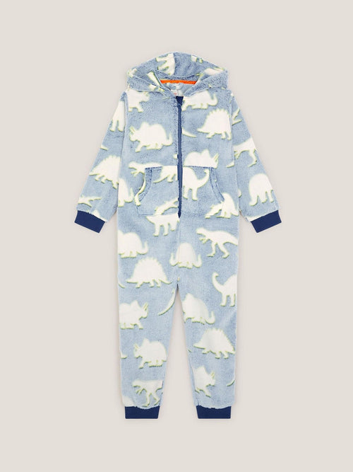 Monsoon Blue Glow In The Dark Dinosaur Onesie image 1