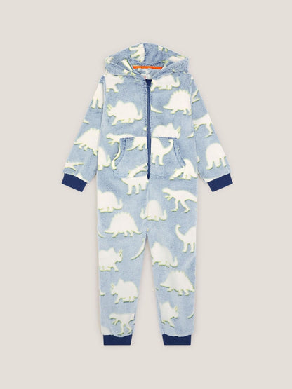 Monsoon Blue Glow In The Dark Dinosaur Onesie image 1