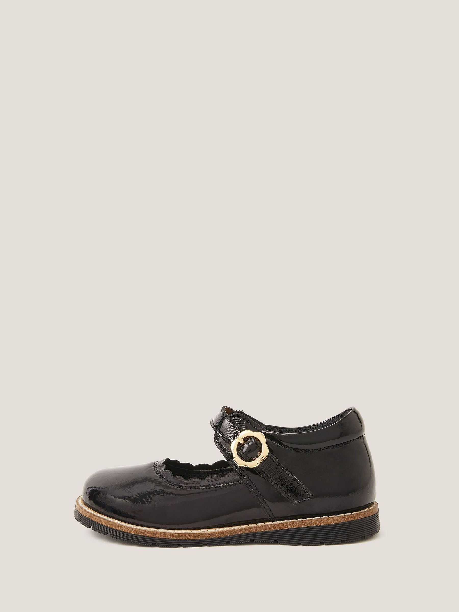 Monsoon Black Toddler Leather Mary Jane Shoes image 1