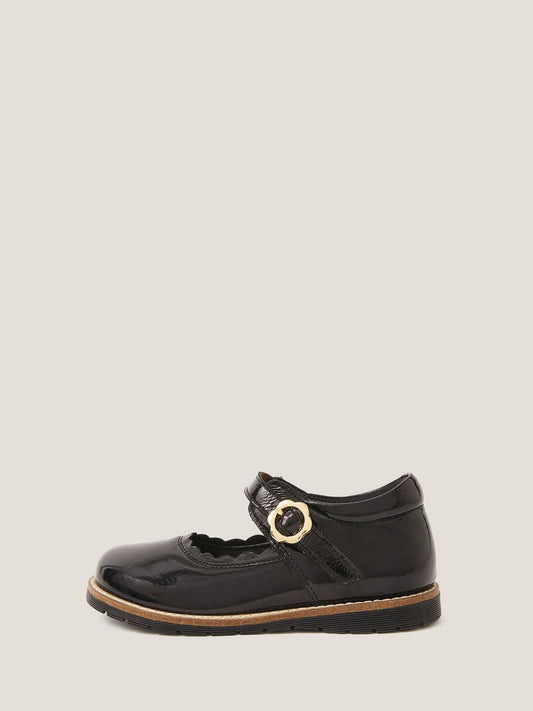 Monsoon Black Toddler Leather Mary Jane Shoes image 1