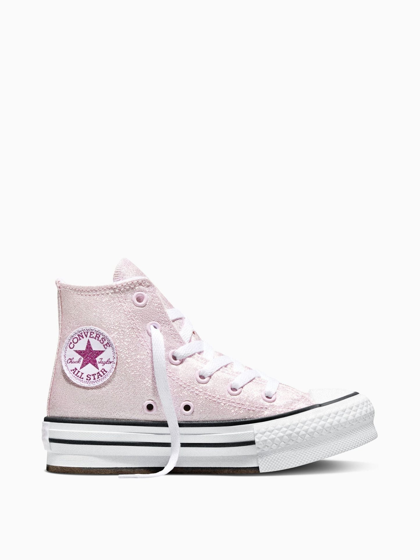 Converse Pink Chuck Taylor Lift Shine Hightop Trainers image 1