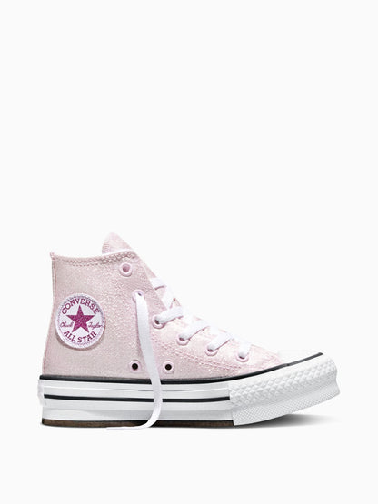 Converse Pink Chuck Taylor Lift Shine Hightop Trainers image 1