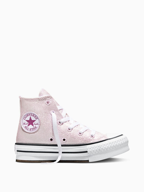 Converse Pink Chuck Taylor Lift Shine Hightop Trainers image 1