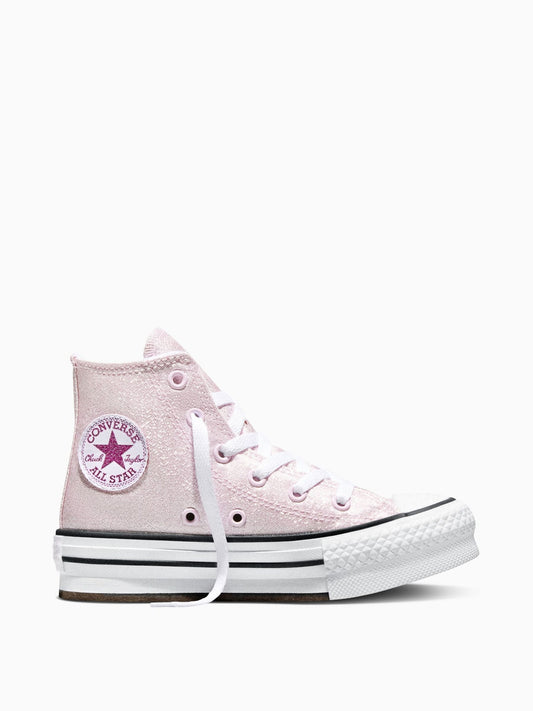 Converse Pink Chuck Taylor Lift Shine Hightop Trainers image 1