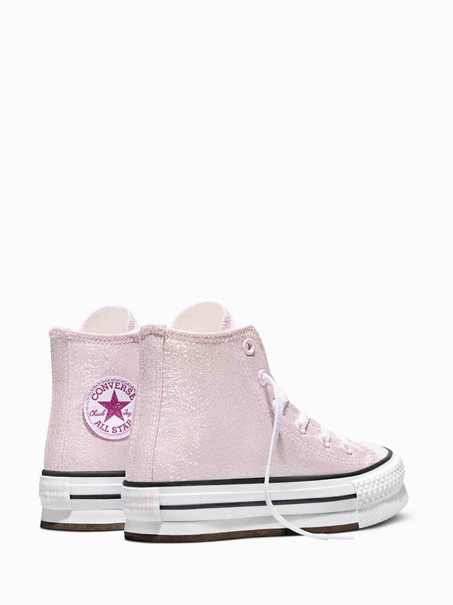 Converse Pink Chuck Taylor Lift Shine Hightop Trainers image 2