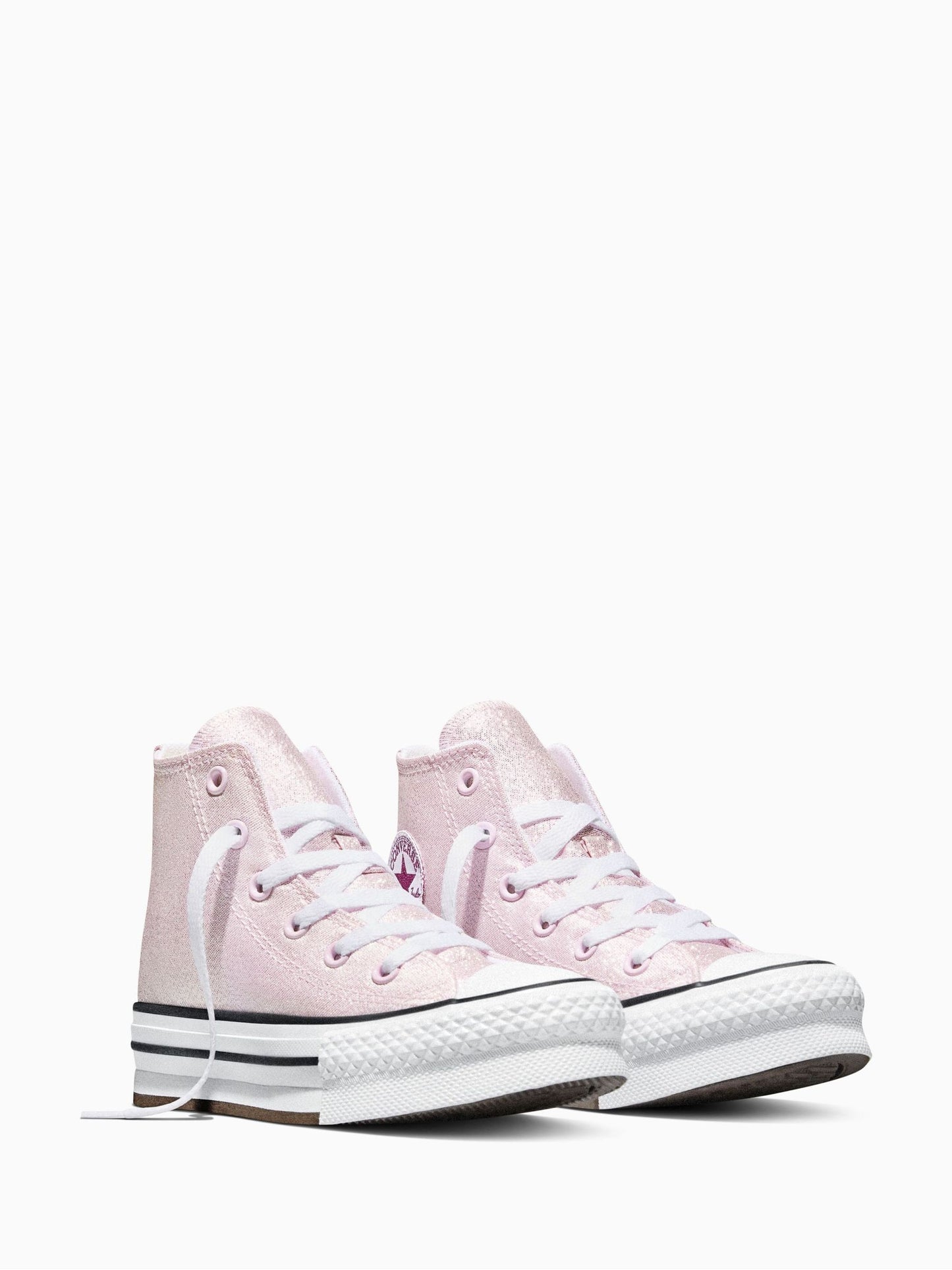 Converse Pink Chuck Taylor Lift Shine Hightop Trainers image 3