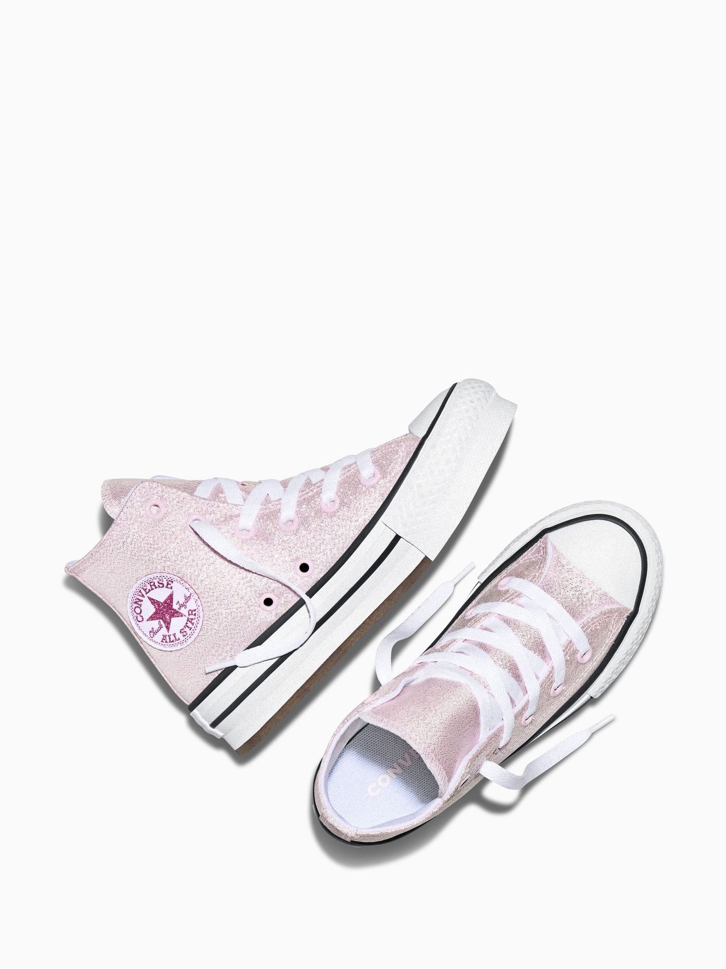 Converse Pink Chuck Taylor Lift Shine Hightop Trainers image 4