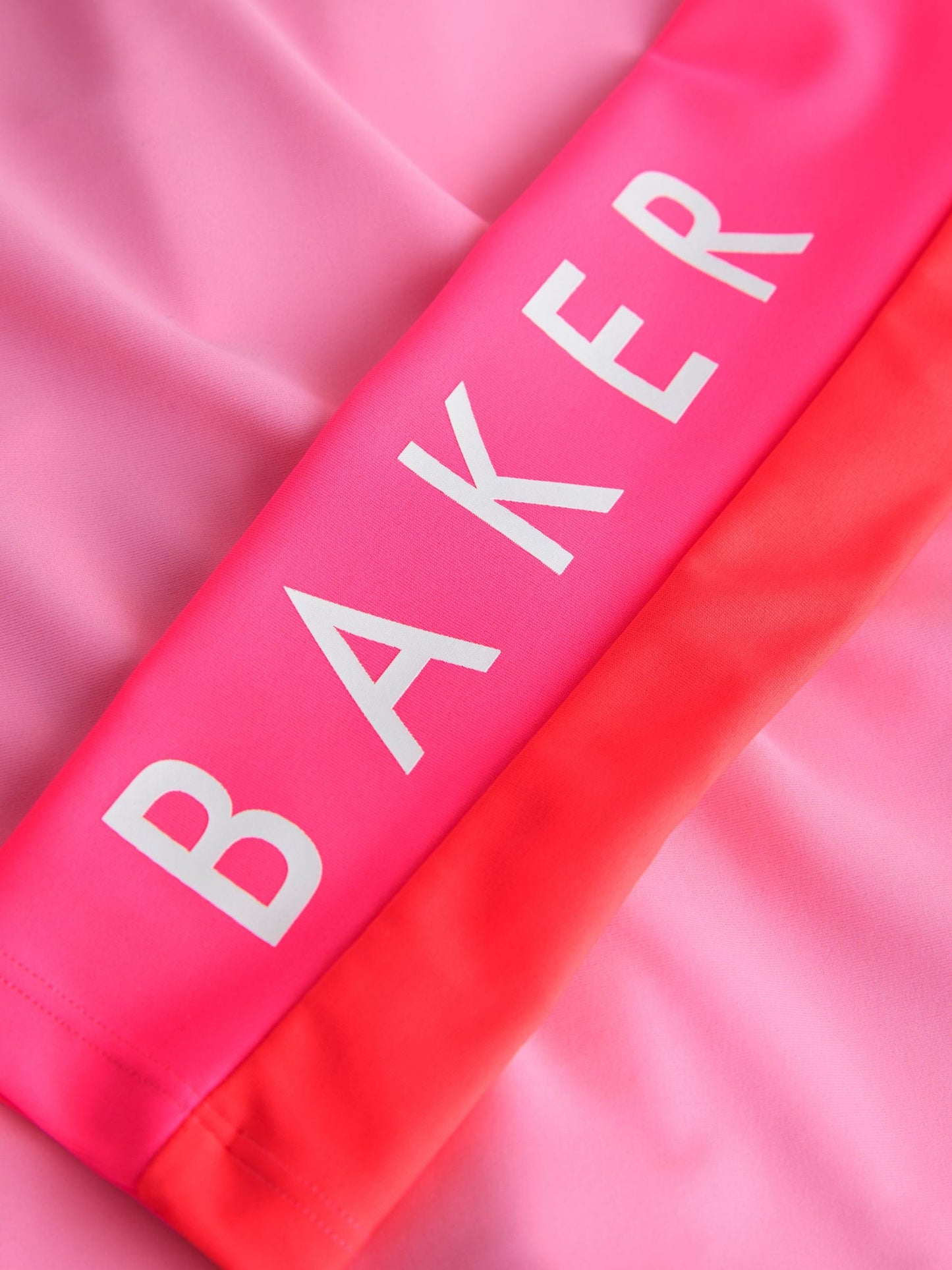 Baker by Ted Baker 3 Piece Pink Colour Block Rash Vest and Bikini Set image 4