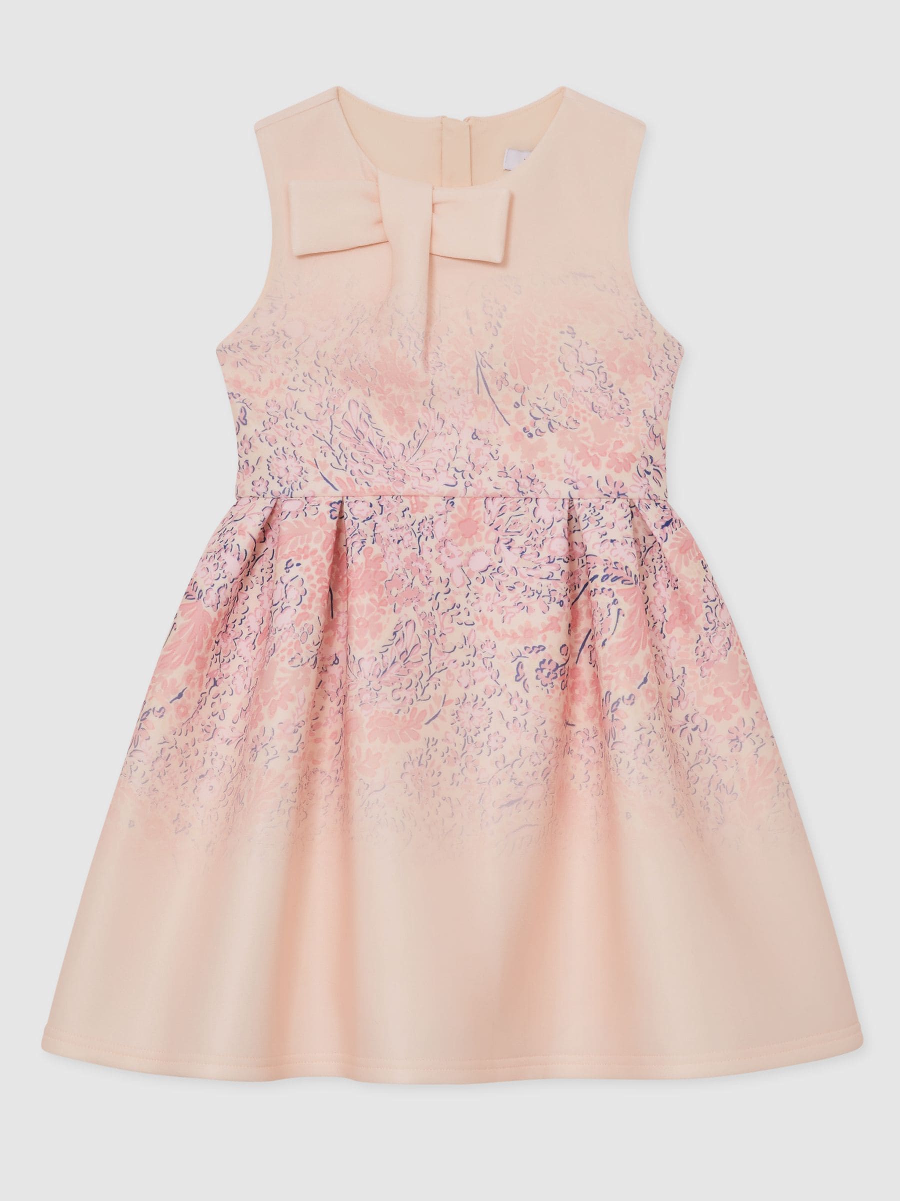Reiss Pink Print Gina 3-9 yrs Floral-Print Sleeveless Scuba Dress image 2