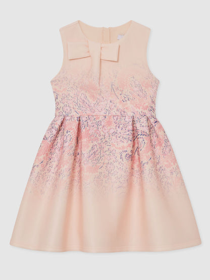 Reiss Pink Print Gina 3-9 yrs Floral-Print Sleeveless Scuba Dress image 2
