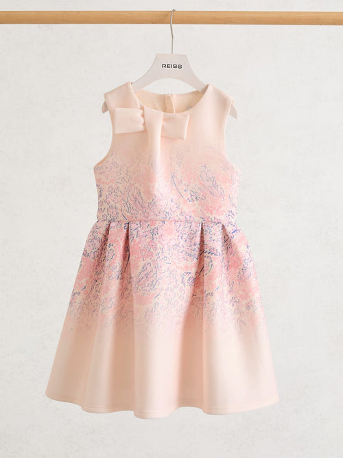 Reiss Pink Print Gina 3-9 yrs Floral-Print Sleeveless Scuba Dress image 1