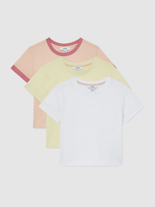Reiss Multi Belle 3 Pack 3-9 yrs 3 Pack Cotton Crew-Neck T-Shirts image 1