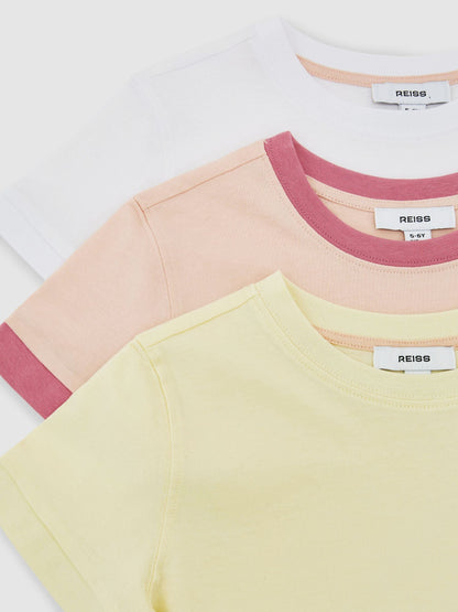 Reiss Multi Belle 3 Pack 3-9 yrs 3 Pack Cotton Crew-Neck T-Shirts image 3