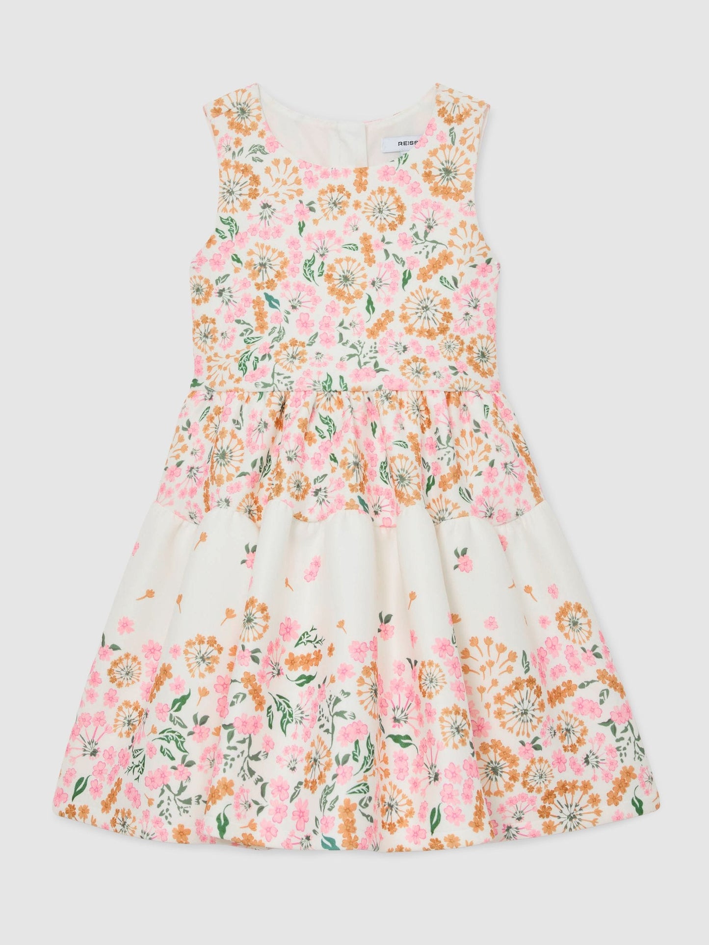 Reiss Pink Print Myra 13-14 yrs Floral-Print Sleeveless Scuba Dress image 1