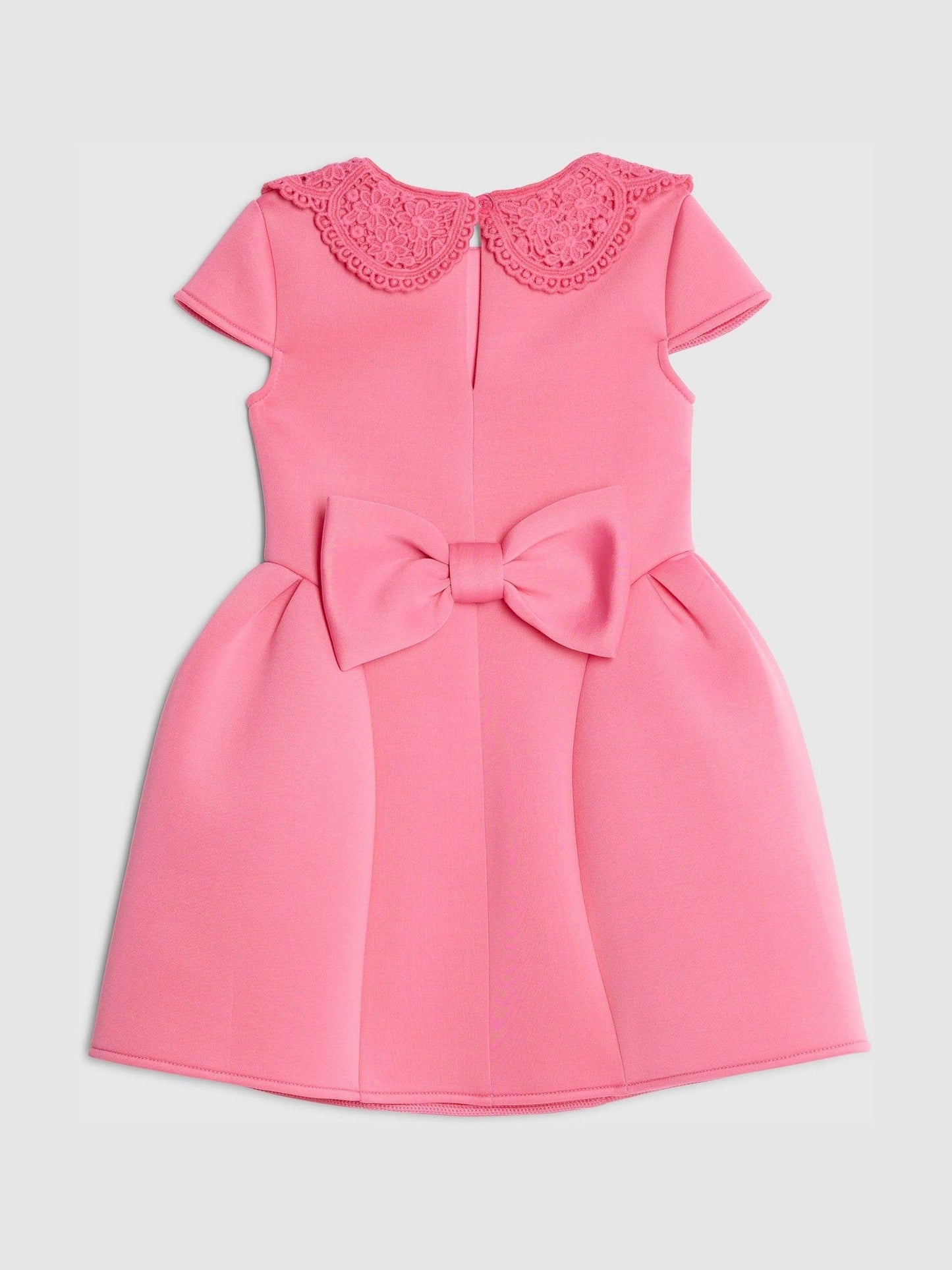 River Island Pink Younger Girls Collared Bow Back Dress image 2