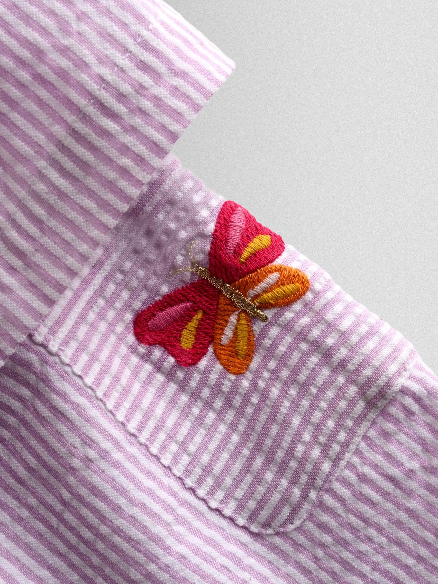 JoJo Maman Bébé Lilac Purple Butterfly Cross Back Embroidered Top & Short Set image 7