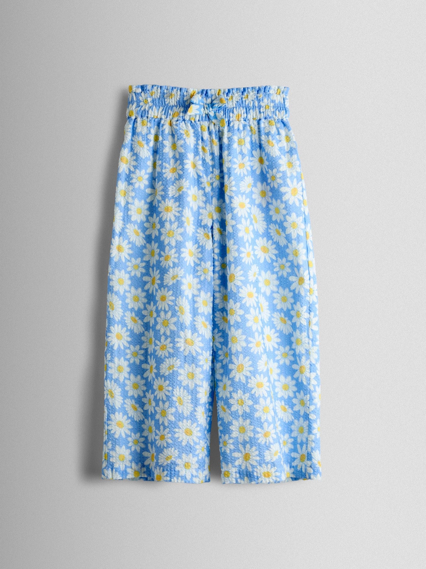 JoJo Maman Bébé Blue Daisy Square Neck Top & Trouser Set image 4