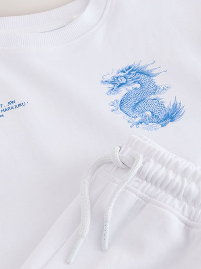 Dsiney Kidz - White Heavyweight Short Sleeve T-Shirt and Shorts Set (3-16yrs) image 11