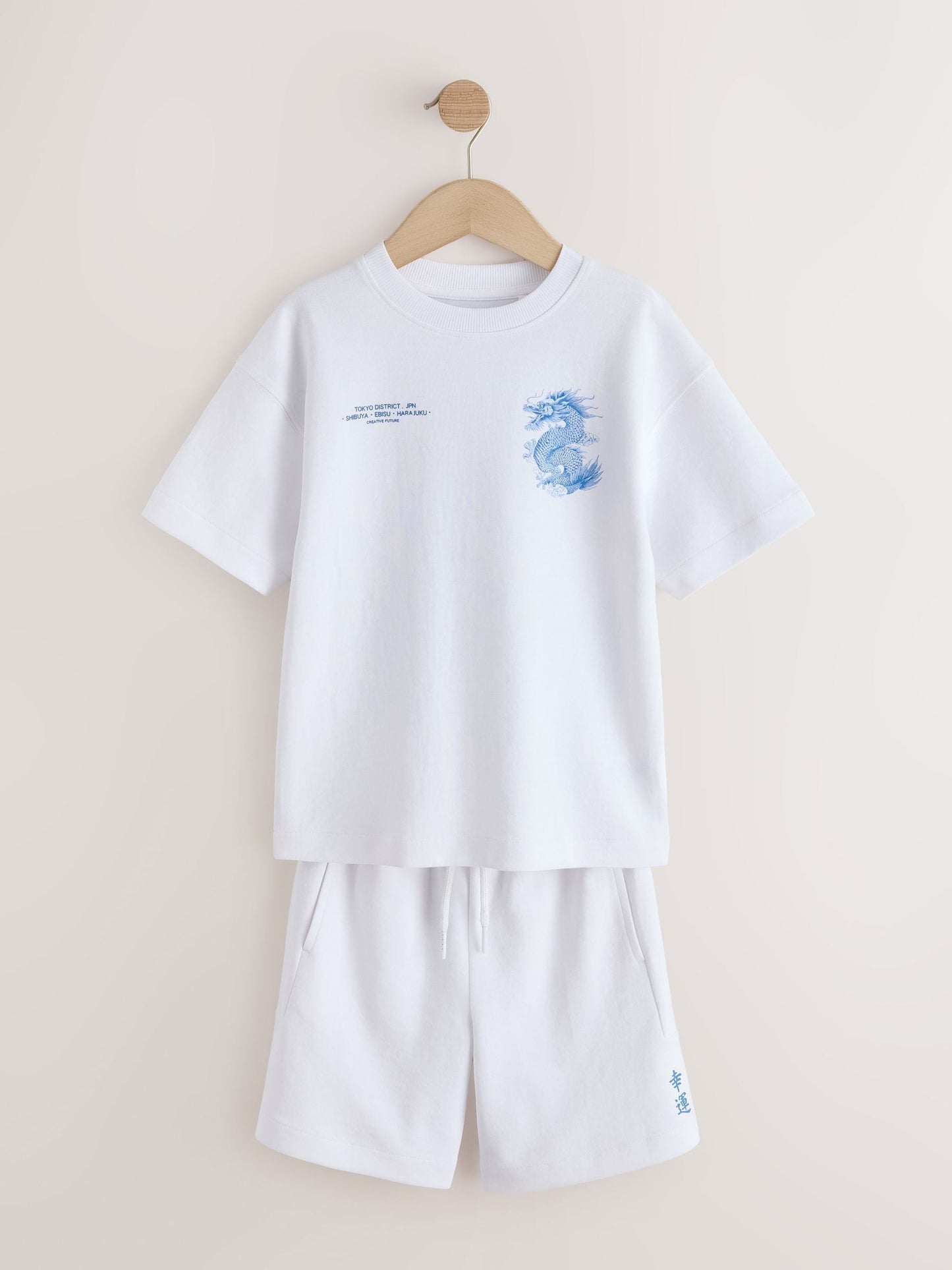 Dsiney Kidz - White Heavyweight Short Sleeve T-Shirt and Shorts Set (3-16yrs) image 7