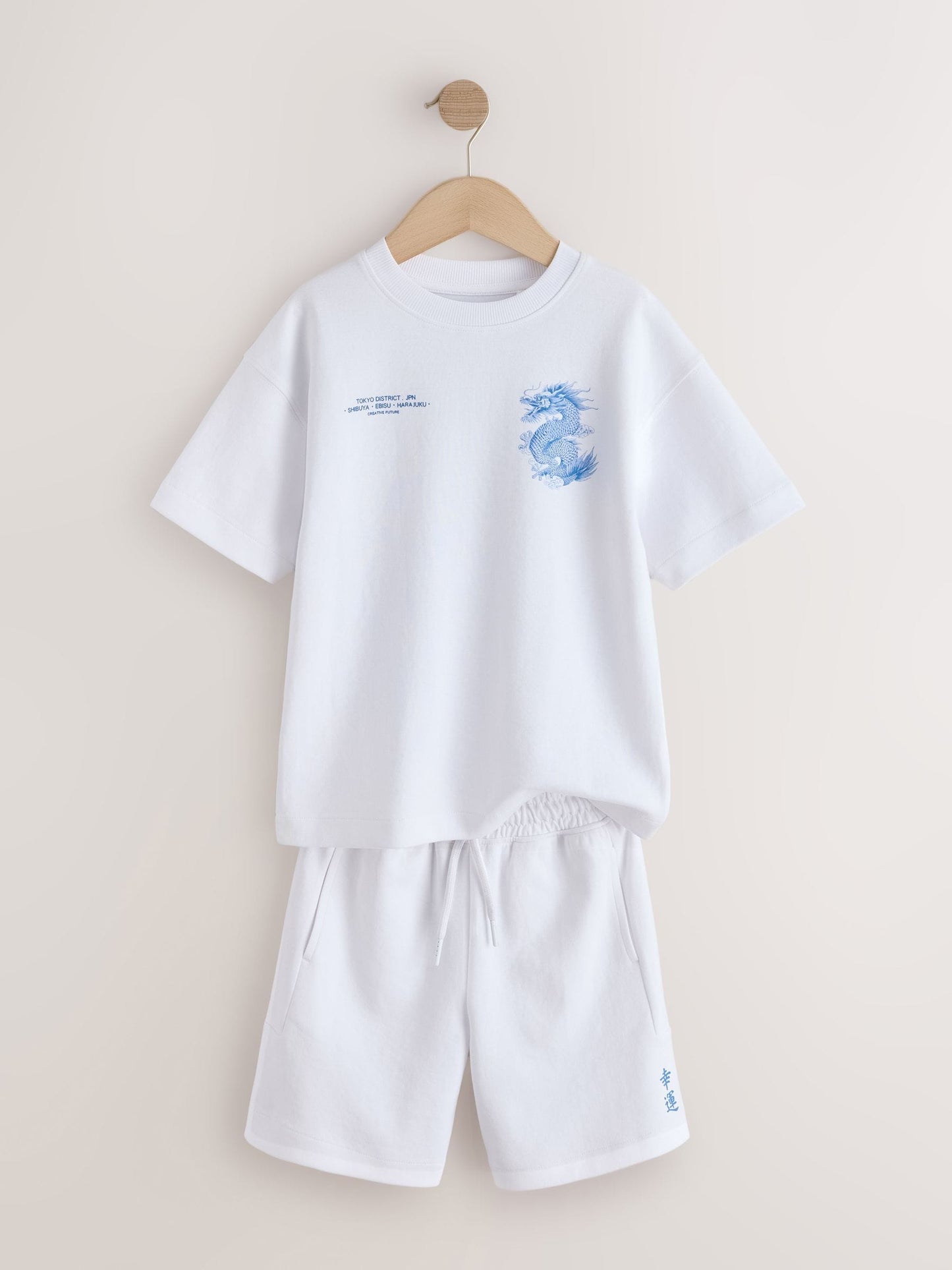 Dsiney Kidz - White Heavyweight Short Sleeve T-Shirt and Shorts Set (3-16yrs) image 8