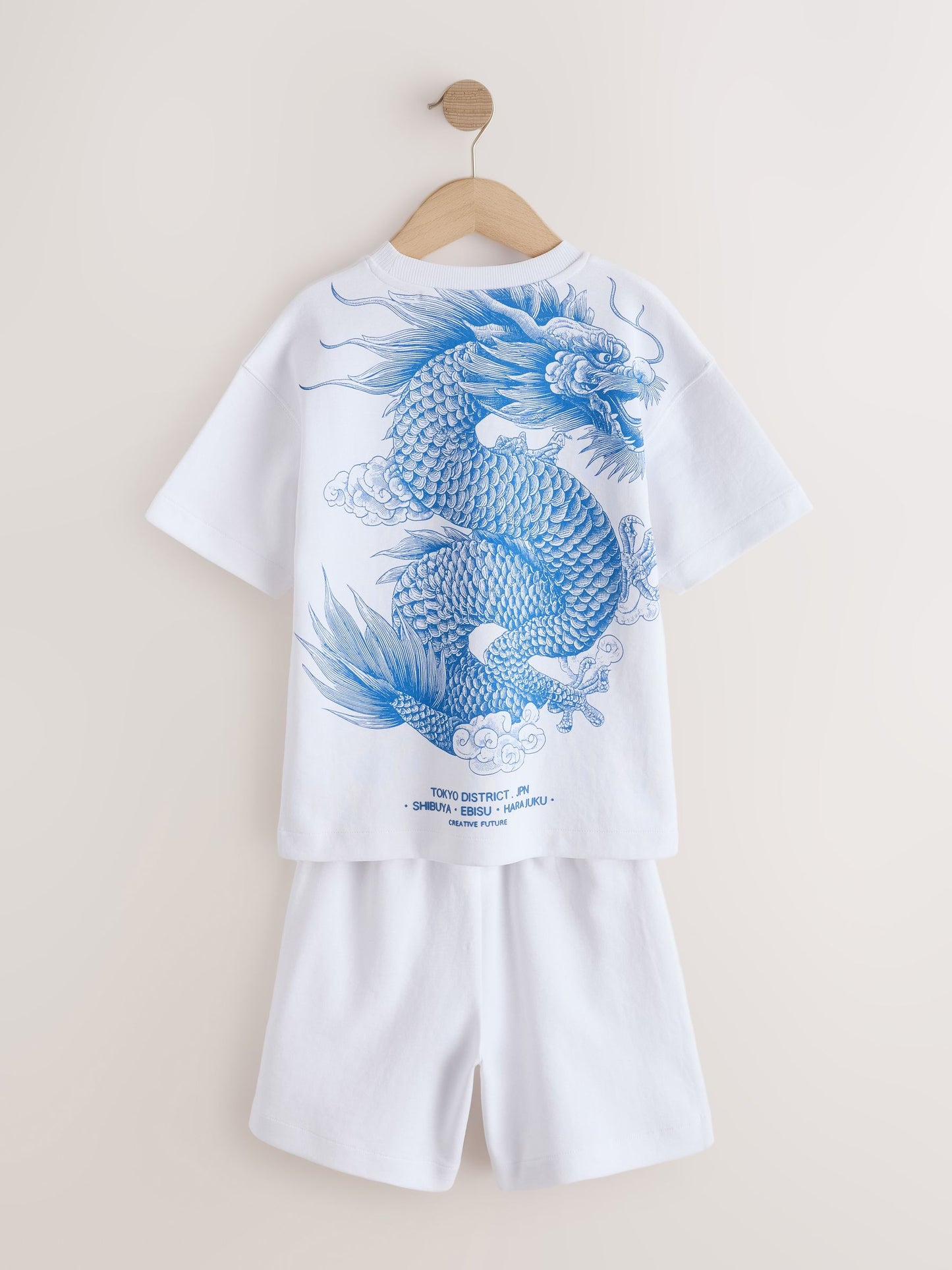 Dsiney Kidz - White Heavyweight Short Sleeve T-Shirt and Shorts Set (3-16yrs) image 9