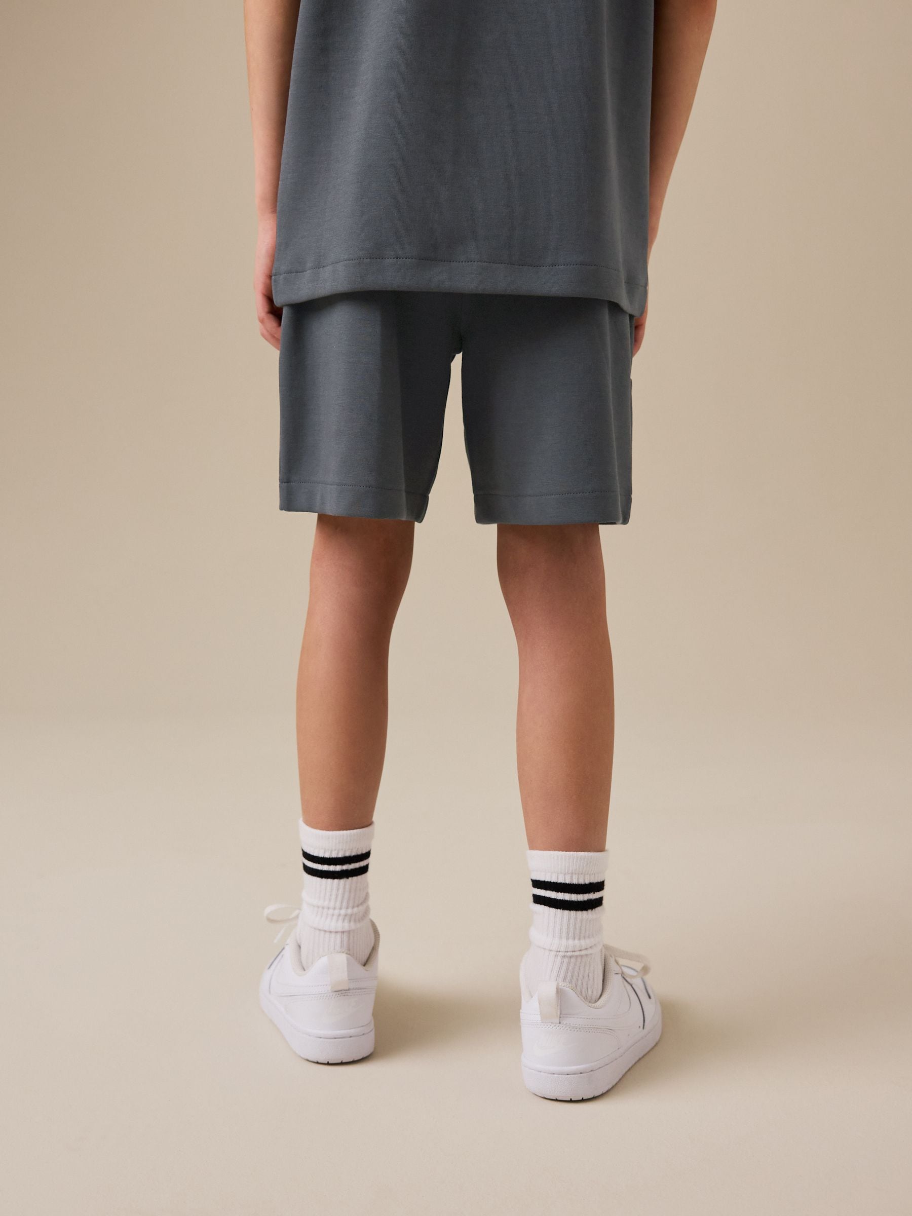 Charcoal Grey Heavyweight Short Sleeve T-Shirt and Shorts Set (3-16yrs) image 6