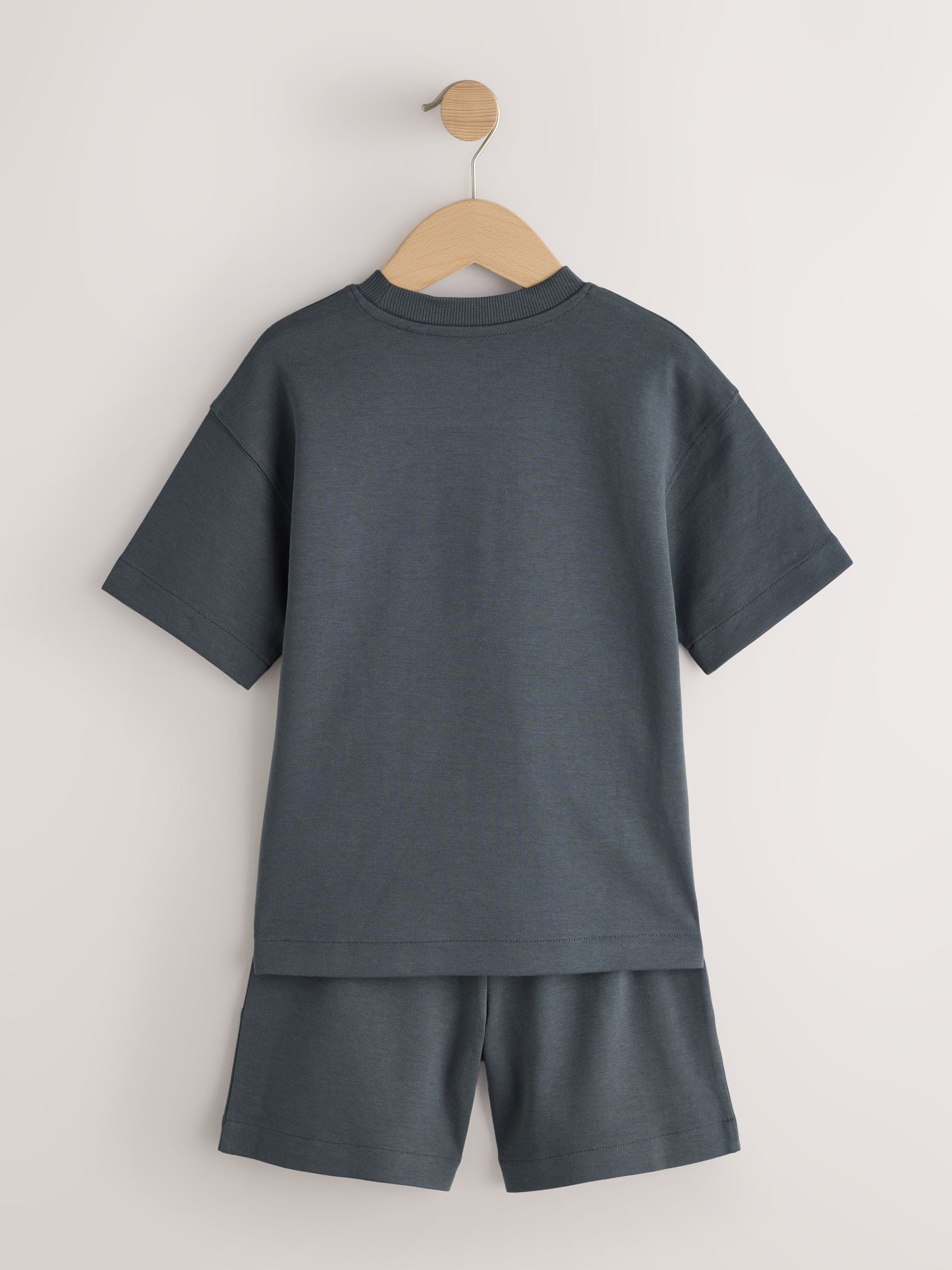 Charcoal Grey Heavyweight Short Sleeve T-Shirt and Shorts Set (3-16yrs) image 10