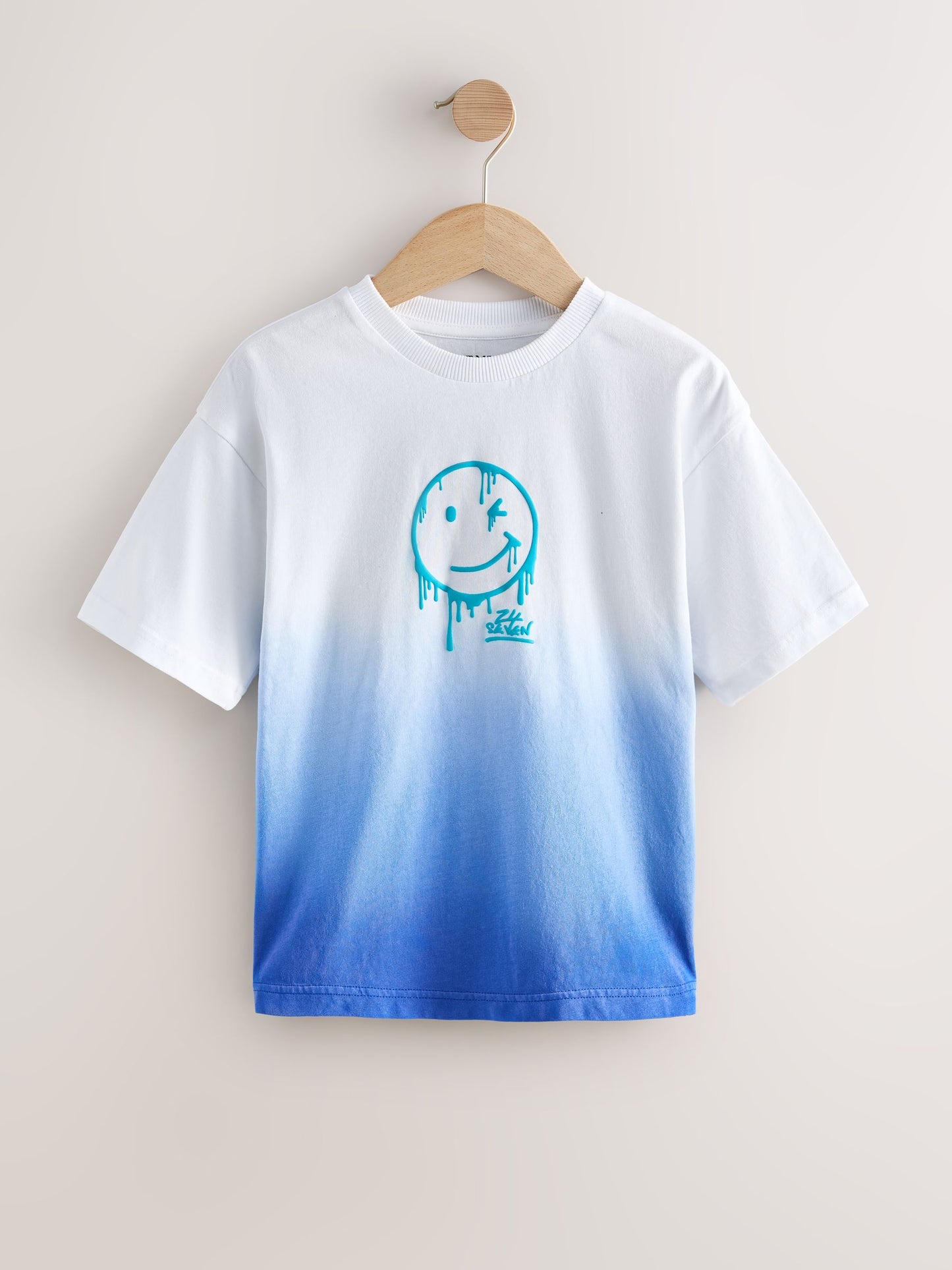 Dsiney Kidz - Blue/White Dip Dye Short Sleeve Graphic T-Shirt (3-16yrs) image 5