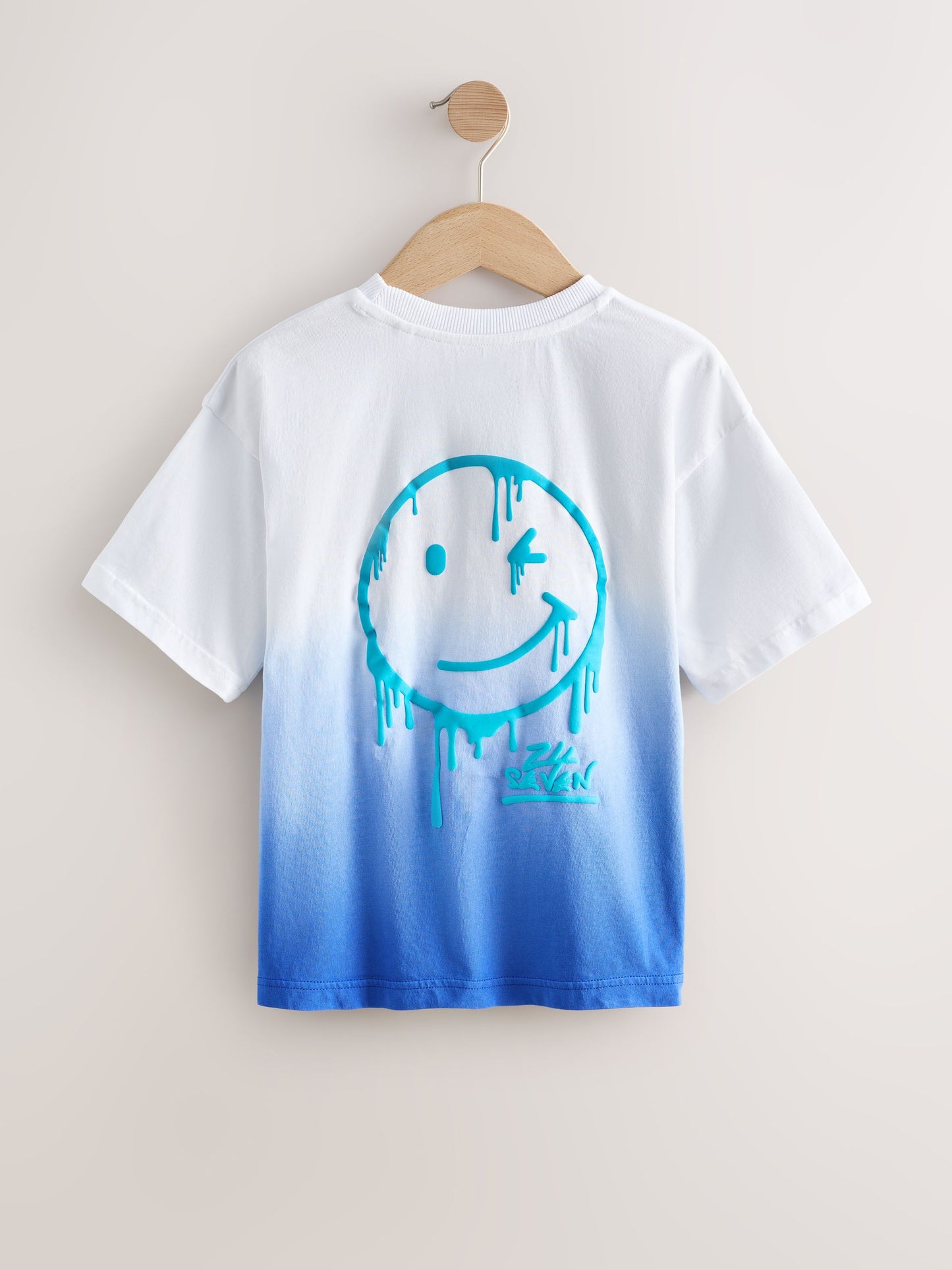 Dsiney Kidz - Blue/White Dip Dye Short Sleeve Graphic T-Shirt (3-16yrs) image 6