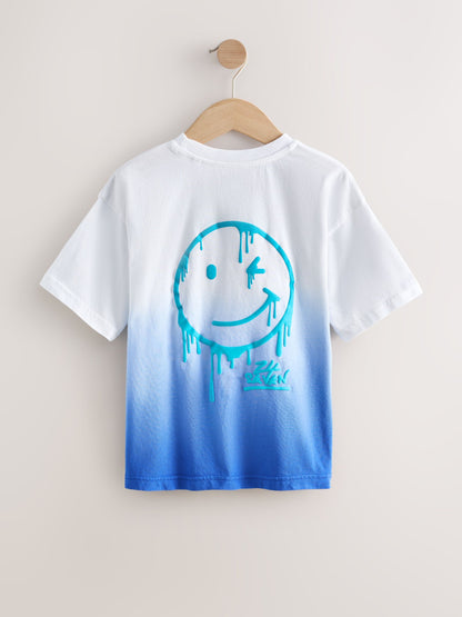 Dsiney Kidz - Blue/White Dip Dye Short Sleeve Graphic T-Shirt (3-16yrs) image 6
