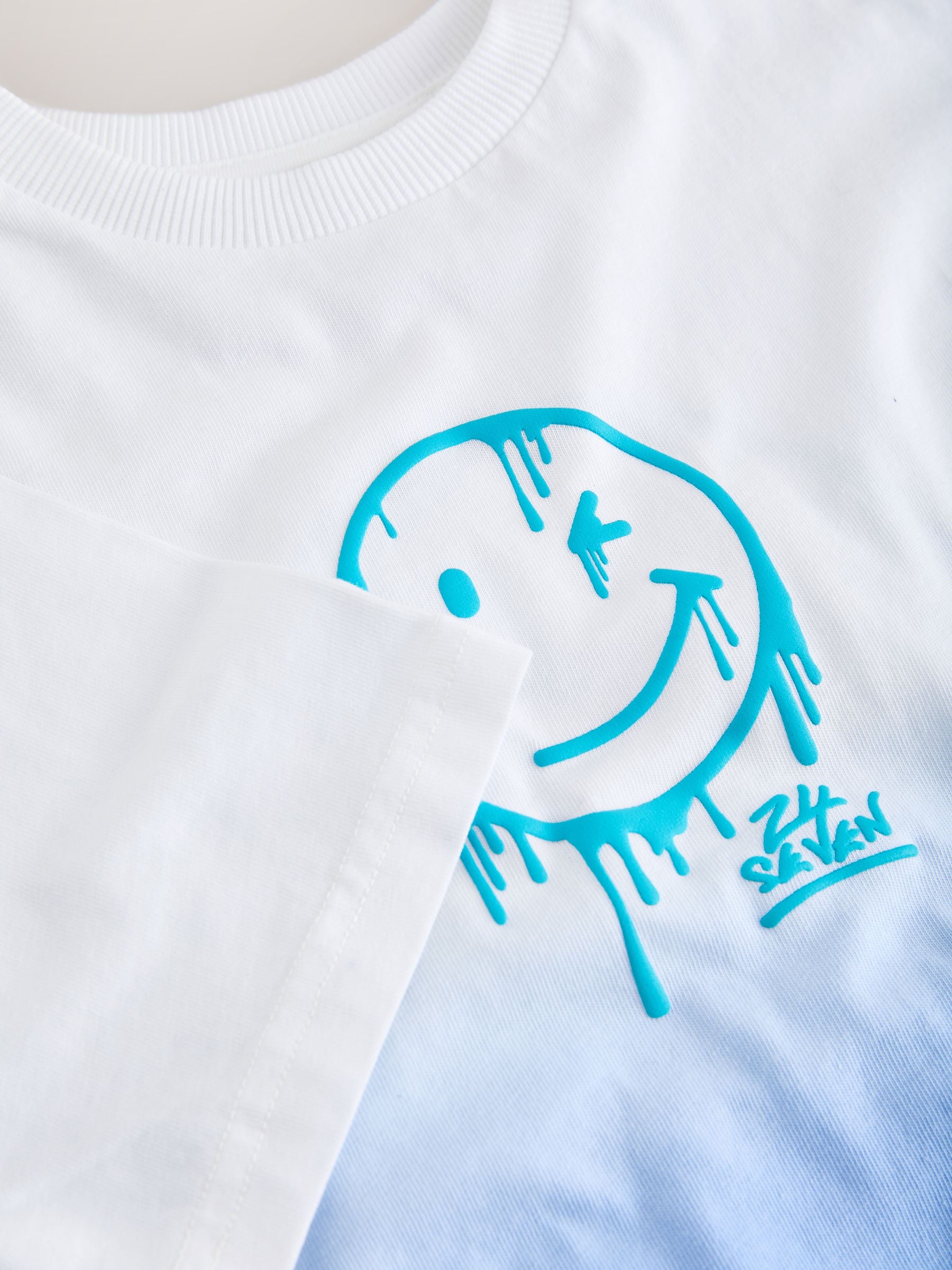 Dsiney Kidz - Blue/White Dip Dye Short Sleeve Graphic T-Shirt (3-16yrs) image 8
