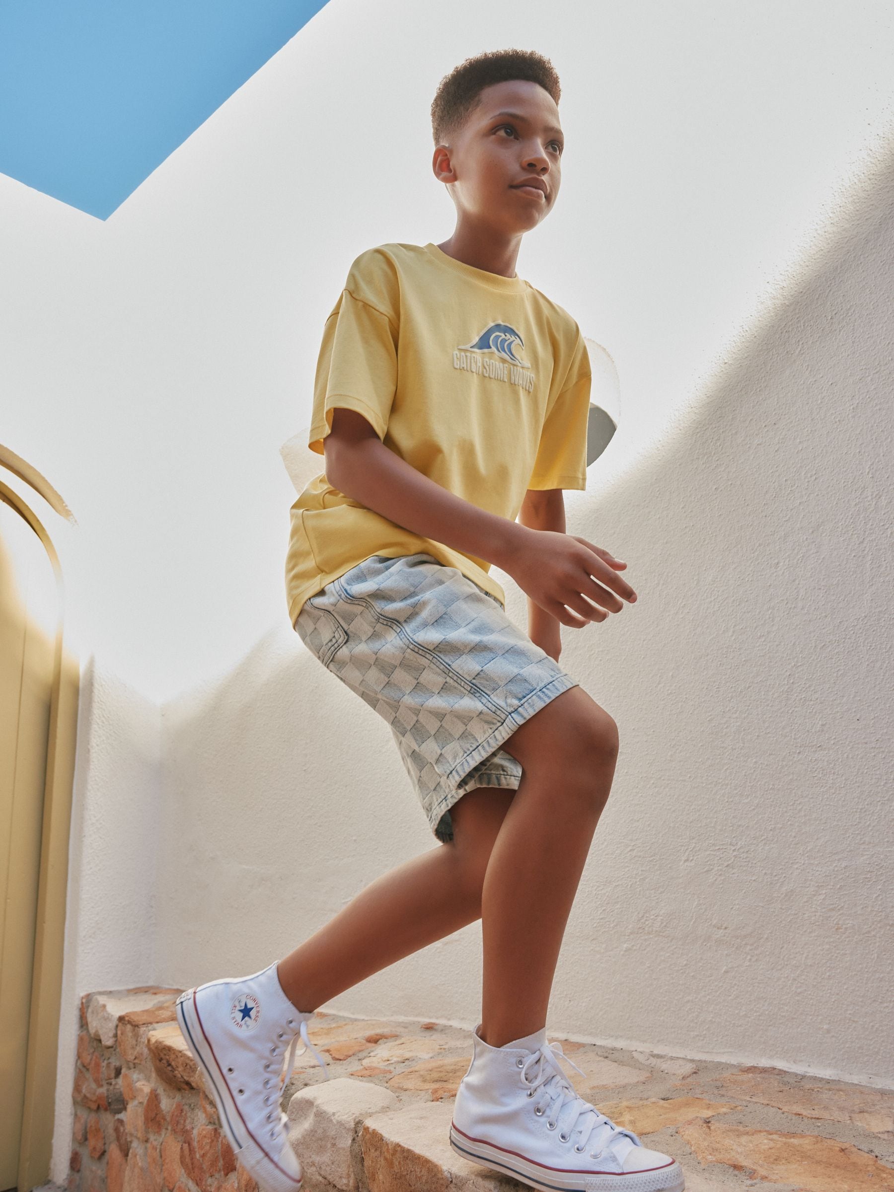 Dsiney Kidz - Yellow Waves Short Sleeve Graphic T-Shirt (3-16yrs) image 2