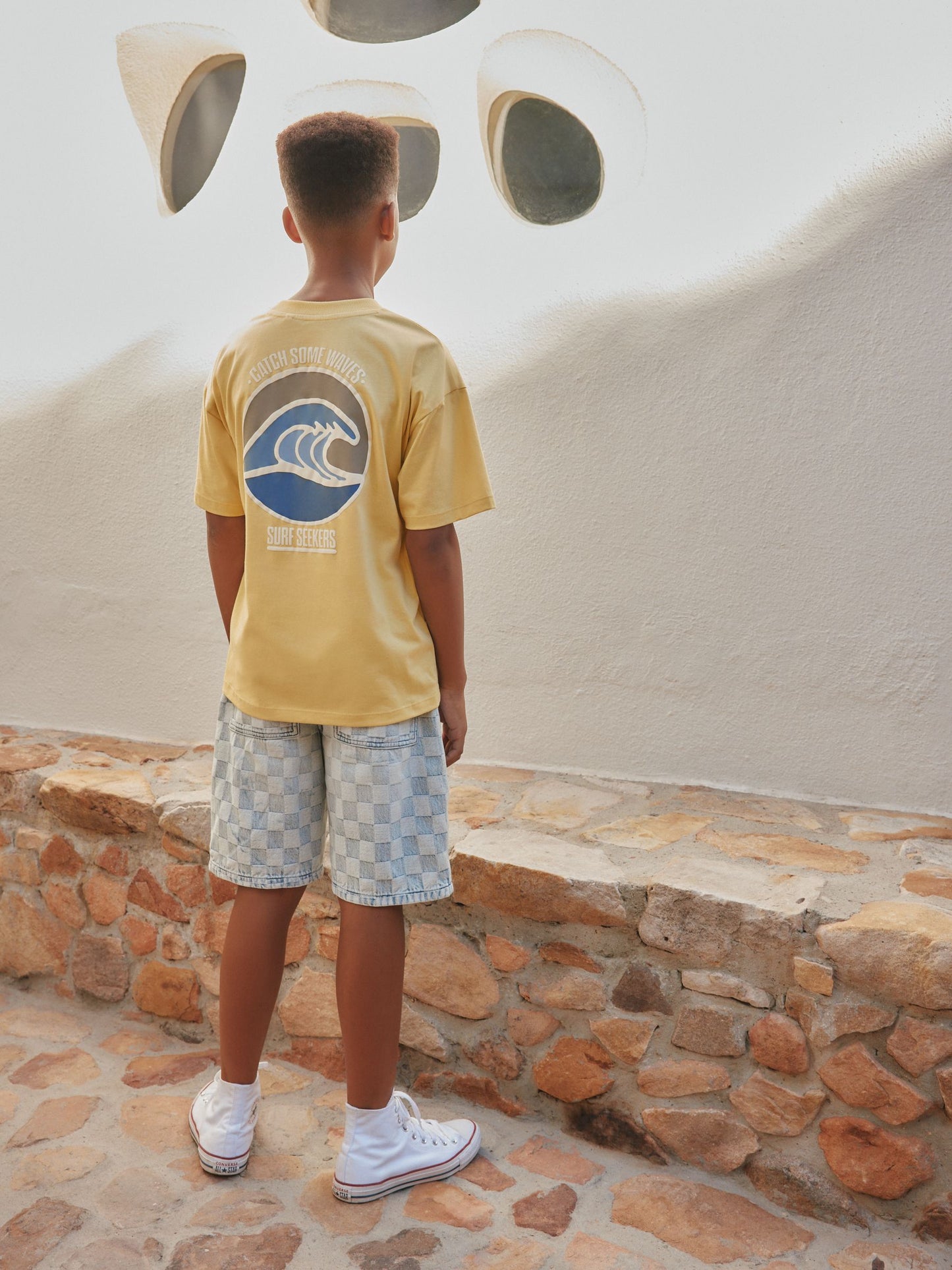 Dsiney Kidz - Yellow Waves Short Sleeve Graphic T-Shirt (3-16yrs) image 3