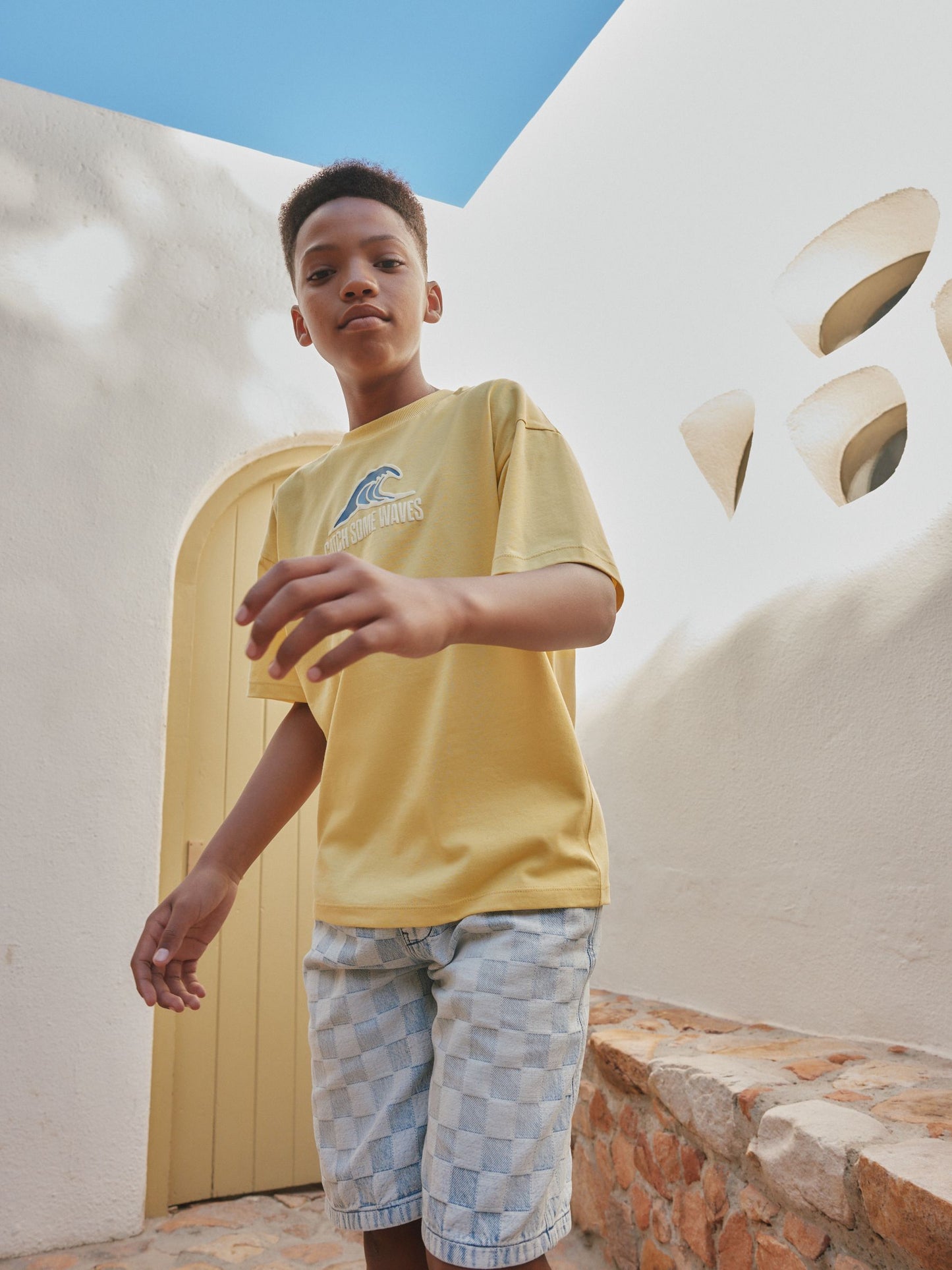 Dsiney Kidz - Yellow Waves Short Sleeve Graphic T-Shirt (3-16yrs) image 4