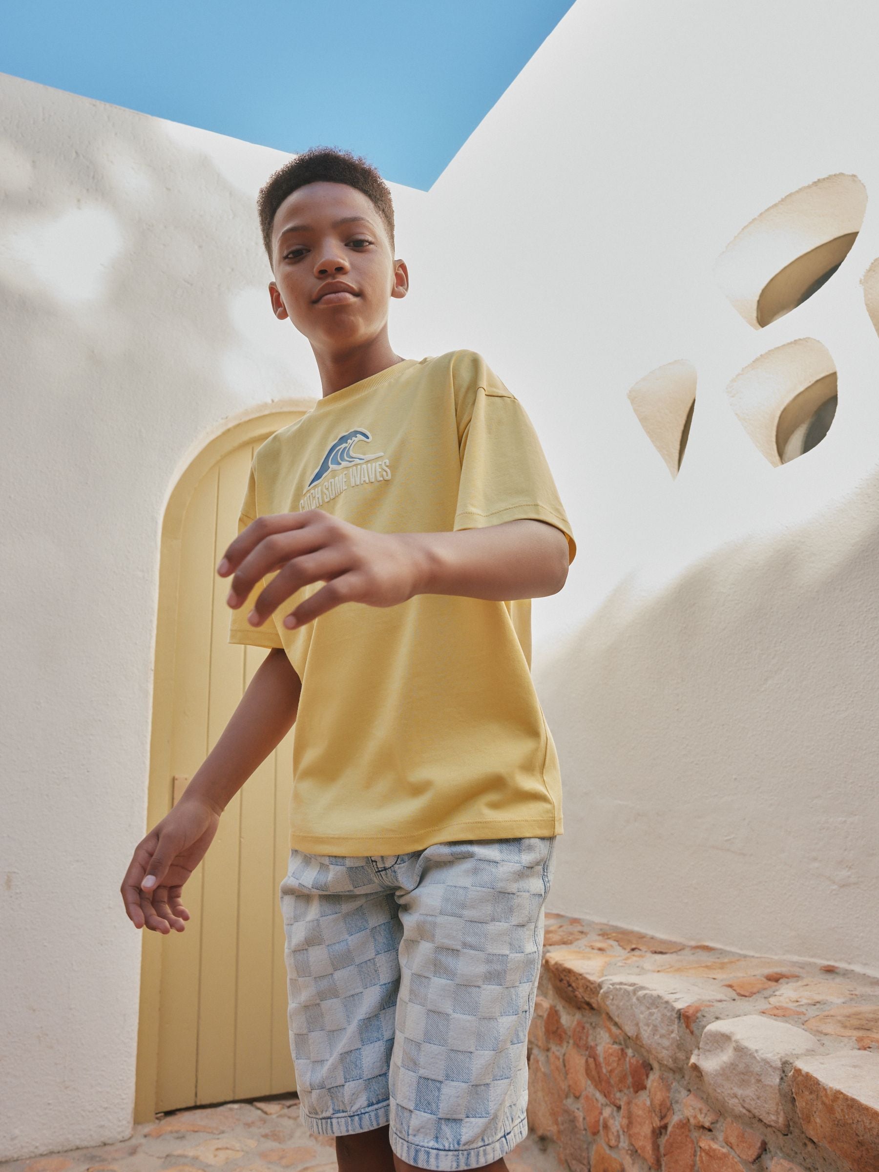 Dsiney Kidz - Yellow Waves Short Sleeve Graphic T-Shirt (3-16yrs) image 4