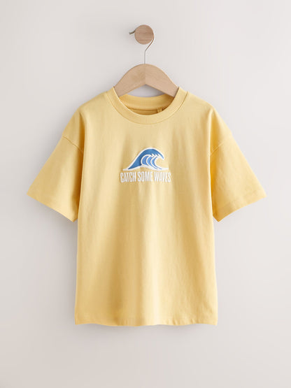 Dsiney Kidz - Yellow Waves Short Sleeve Graphic T-Shirt (3-16yrs) image 6