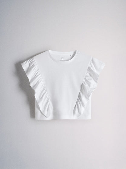 Dsiney Kidz - The Set 4 Pack Ruffle Jersey T-Shirts Pink/White/Brown/Grey Marl image 3