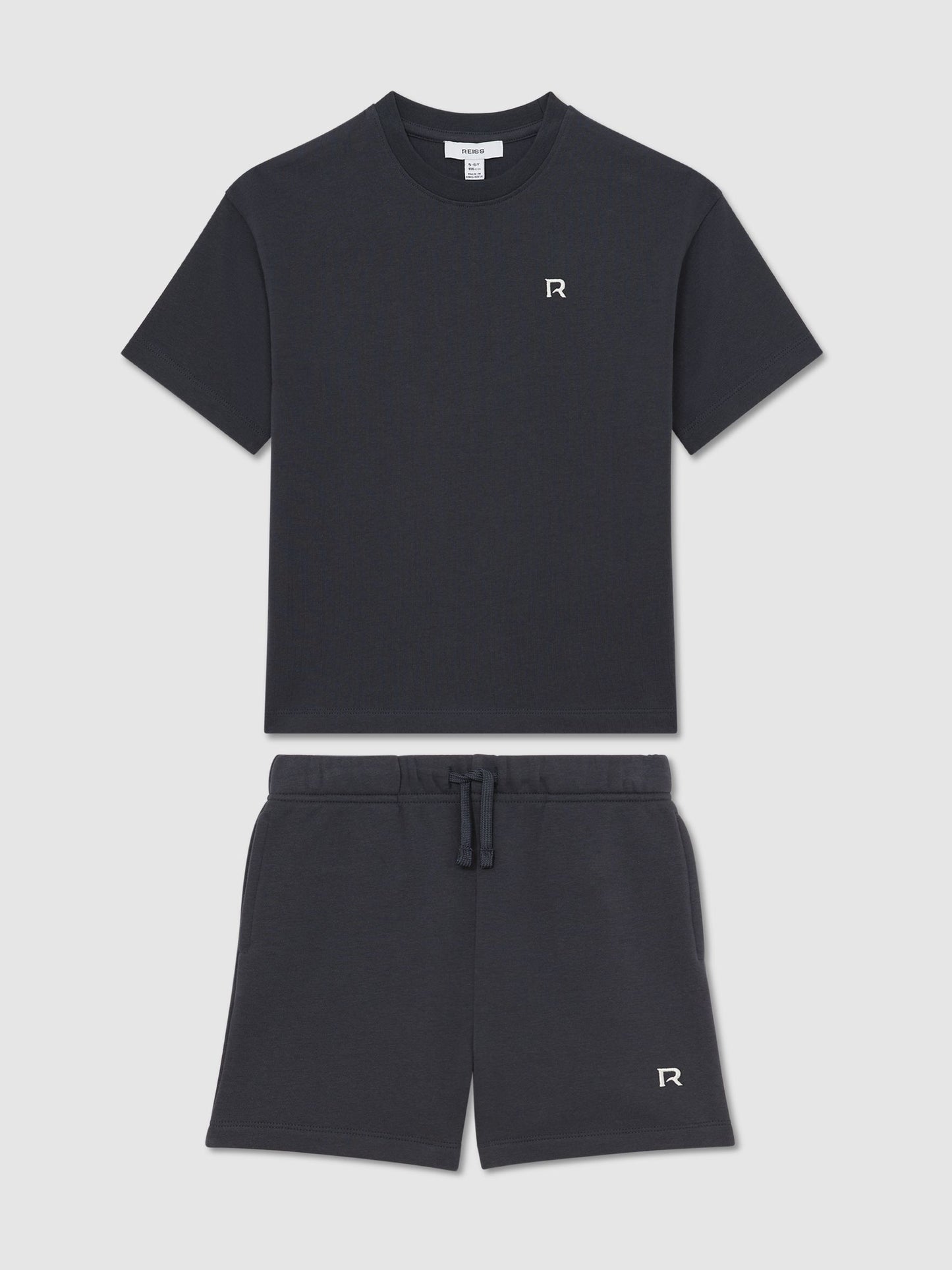 Reiss Navy Avern Set 3-9 yrs Logo T-Shirt and Shorts Set Cotton-Blend image 2