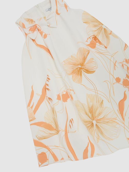 Reiss Multi Stella 9-13 yrs Floral-Print Drape Shift Dress image 1