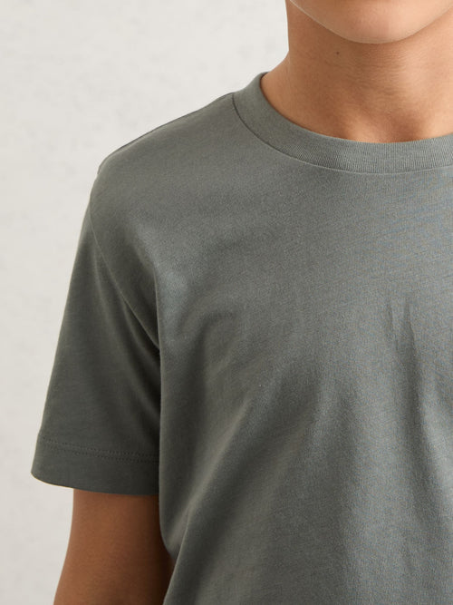 Reiss Dark Sage Bless 9-13 yrs Cotton Crew-Neck T-Shirt image 1