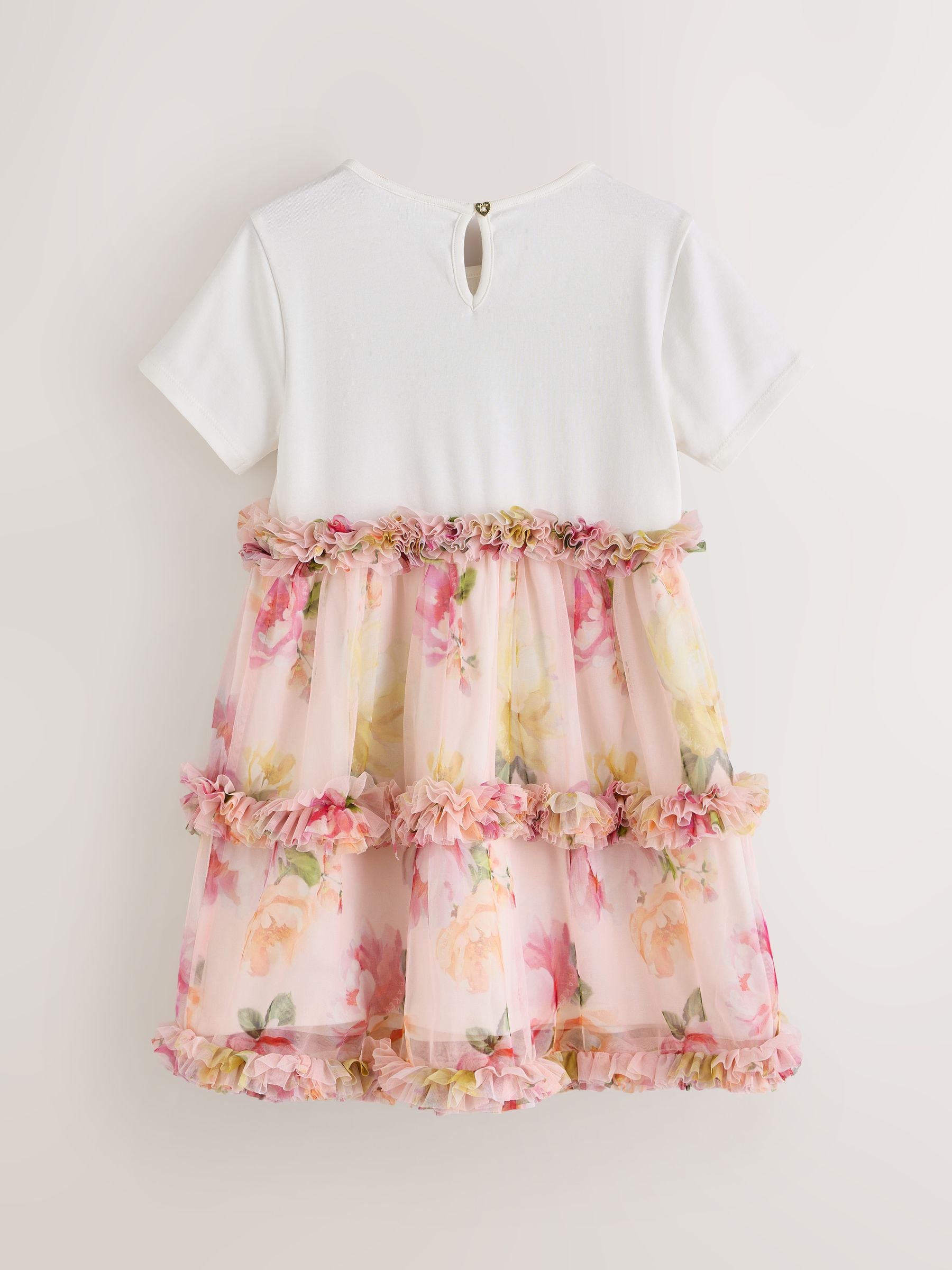Baker by Ted Baker Floral Ruffle Mesh Mockable Blue Dress image 9