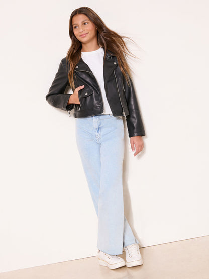 Dsiney Kidz - Lipsy Black PU Biker Jacket (5-16yrs) image 2