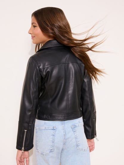 Dsiney Kidz - Lipsy Black PU Biker Jacket (5-16yrs) image 4