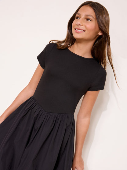 Lipsy Black Short Sleeve 2-in-1 Puffball Dress (5-16yrs) image 4