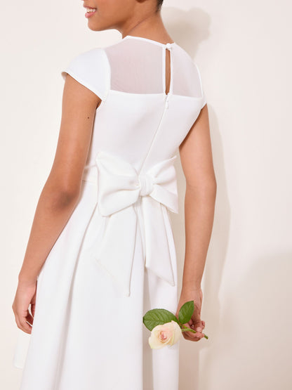 Lipsy White Lace Detail Occasion Scuba Dress (5-16yrs) image 5