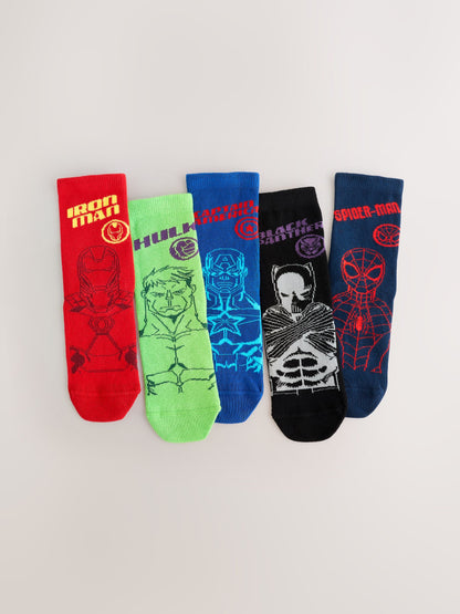 Dsiney Kidz - Marvel Character Cotton Rich Socks 5 Pack image 1