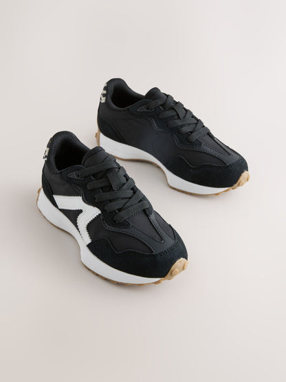 Black/White Lace-Up Lifestyle Trainers image 1