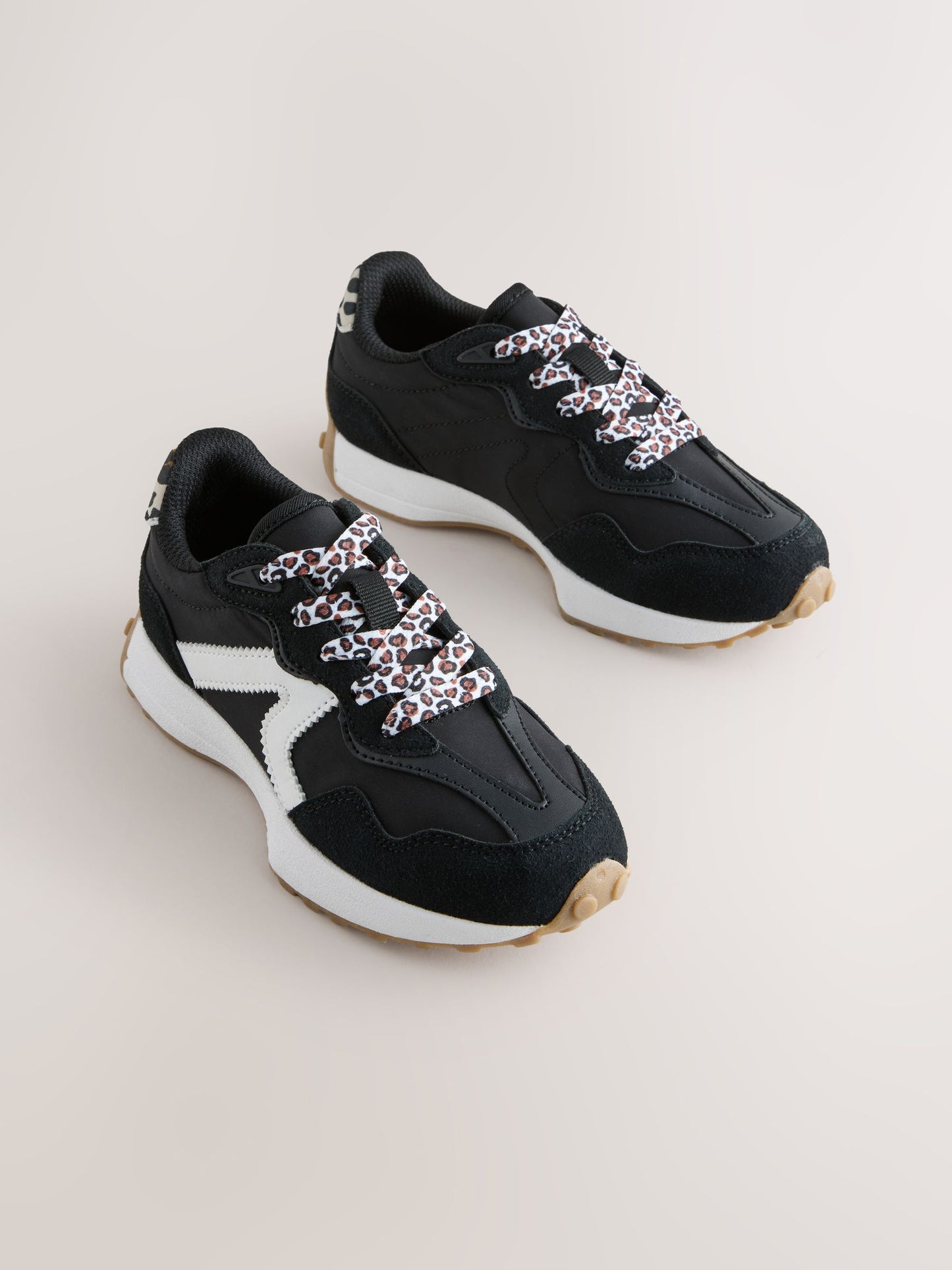 Black/White Lace-Up Lifestyle Trainers image 2